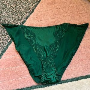vintage 1990s green silk high cut panties